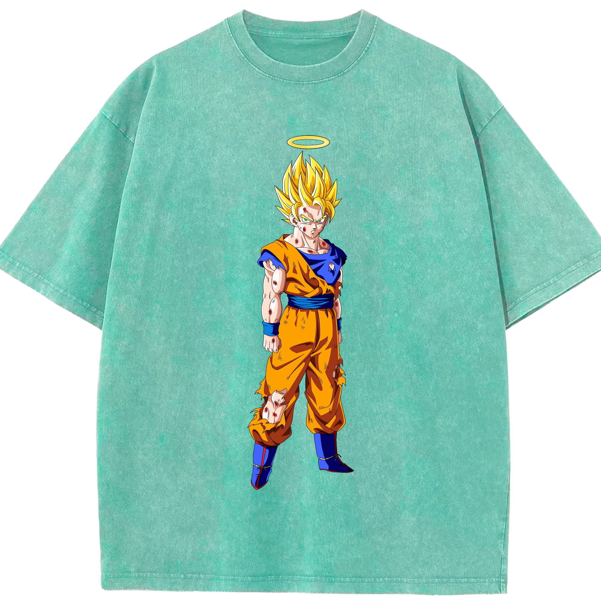 （画像用） ドラゴンボール 孫悟空（そん ごくう）Son Goku カカロット DRAGON BALL Kakarotto 綿100% ヴィンテージ風 半袖Tシャツ（フロントプリント）